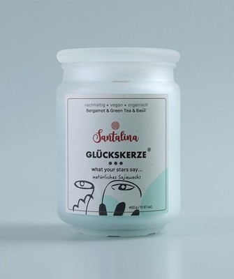 Bergamot & Green Tea & Basil Duftkerze Mit Botschaft | Fortune Candle