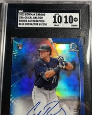 2022 Bowman Cal Raleigh Chrome Rookie Auto RC Blue Refractor #069/150 SGC 10/10