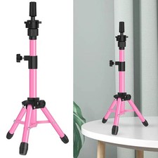 25 Inch Pink Adjustable Tripod Wig Stand Mannequin Head Display Stand for Wigs
