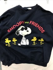 Vintages Peanuts Snoopy  Friends Woodstock Blue Sweatshirt L