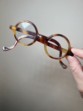 Rare VINTAGE 40/50  s JAPANESE STYLE ACETATE EYEGLASSES TWO TONE tortoise ROUND