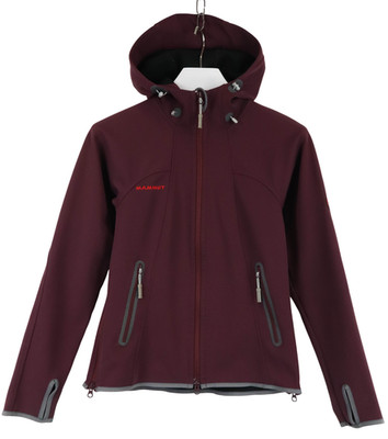 MAMMUT Damen Jacke Größe S Winddicht Burgunder Logo Kapuze Verstellbar Taschen