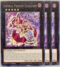 Yugioh! - 3X Imperial Princess Quinquery - JUSH-EN045  - Rare - 1'st Ed. - NM/M