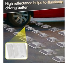 Dunzy 10 PC Road Reflectors 4 by 4 inch street pavement, asphalt reflectors only