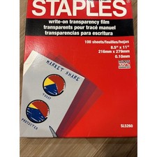 Staples Write On Transparency Film Box Of 60 Laminator SL5260 8.5x11” New