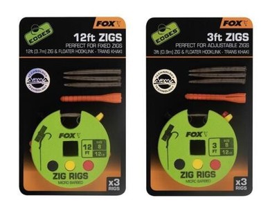 Fox Edges Zig Rig 8 - 12lb / 3ft or 12ft / Fishing