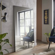 Rectangular Mirror Islington Contemporary Black Metal Frame H 150cm x L 85cm