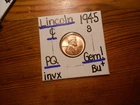 1945S Lincoln Cent Gem BU+ FANTASTIC!!! PQ!!! LUSTER++++++
