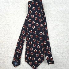 Polo Ralph Lauren USA Silk Tie Navy Red Diamond Pattern Men's Formal Necktie