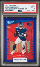 2021 PRESTIGE FRANCHISE FAVORITES #FF1 SAQUON BARKLEY PURPLE X/P PSA 9 MINT