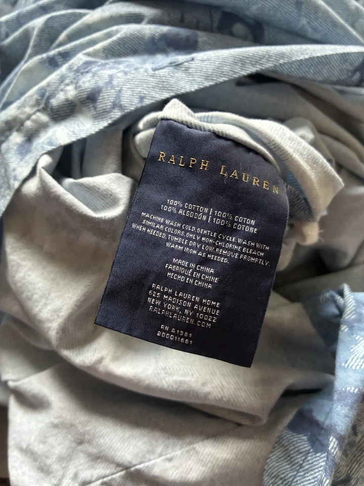 Ralph Lauren Duvet Cover Queen Blue Floral - Image 3 of 4