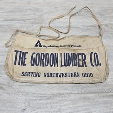 Vintage Weyerhaeuser Gordon Lumber Co. Canvas Nail Apron Pouch Northwestern Ohio