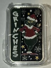 Grinches 1ozt .999 Fine Silver Enameled Art Bar Only 200 Minted!