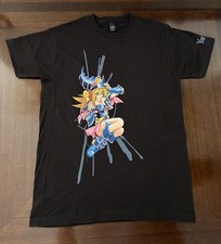 Yu-Gi-Oh T-Shirt Dark Magician Girl Anime Graphic Tee Black Adult Size Medium