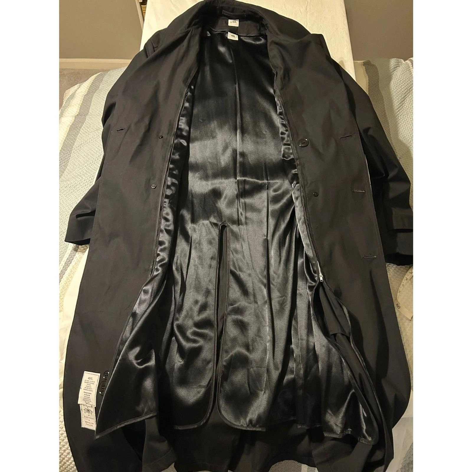 VTG 1993 Military Men’s DSCP All Weather Trench Coat Black 46XL W LINER Complete image 7
