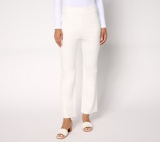 nicole by Nicole Miller Women's Pants Sz M Pull-On Sculpted Ponte White A689889