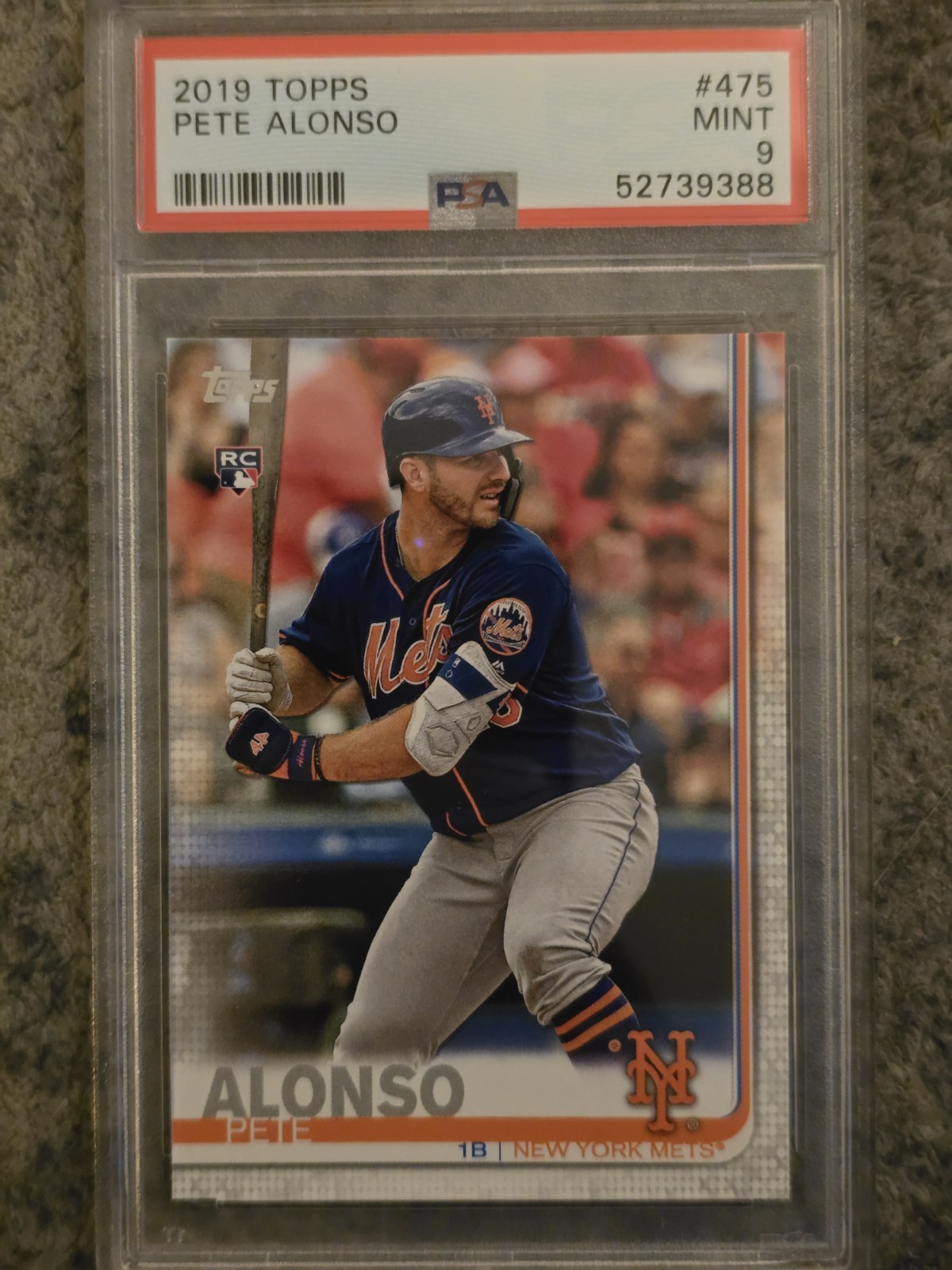 2019 Topps Pete Alonso RC Rookie #475 Mets PSA 9 MINT view 2
