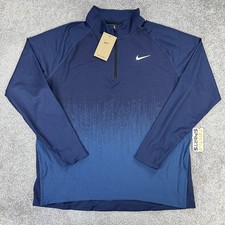 Nike Pullover Mens Large Navy Blue Dri-FIT ADV Golf Tour 1/4 Zip Long Sleeve