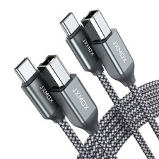 JXMOX USB B to C Printer Cable, 6.6ft 2-Pack Nylon Braided B C...