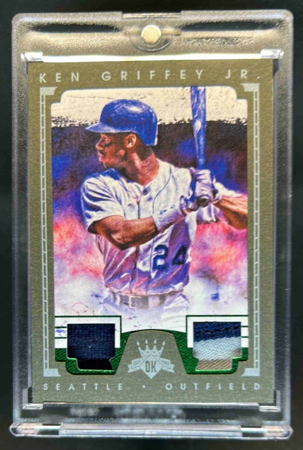 2016 Diamond Kings Ken Griffey Jr. DK Framed Materials Dual Patch #1/5 Green