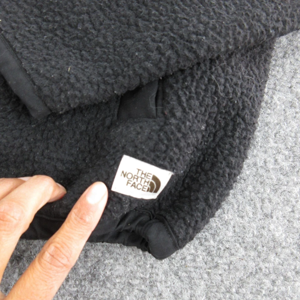 The North Face Fleece Pullover Womens Small Black Sherpa Pile Quarter Snap Neck - Image 3 of 4