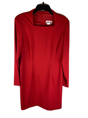 Vintage dress Decade Designs sz 8 Red Long Sleeve 90's NWT MADE IN USA