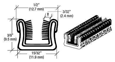 CRL 21116432061C 1/2" x 3/8" Unbeaded Flexible Glass Run Channel - 100' Roll - Picture 2 of 3