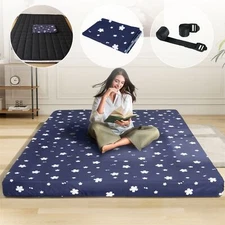 ABORON Japanese Floor Mattress Foldable 4 in Thick Sleeping Tatami Mat w/ Cover