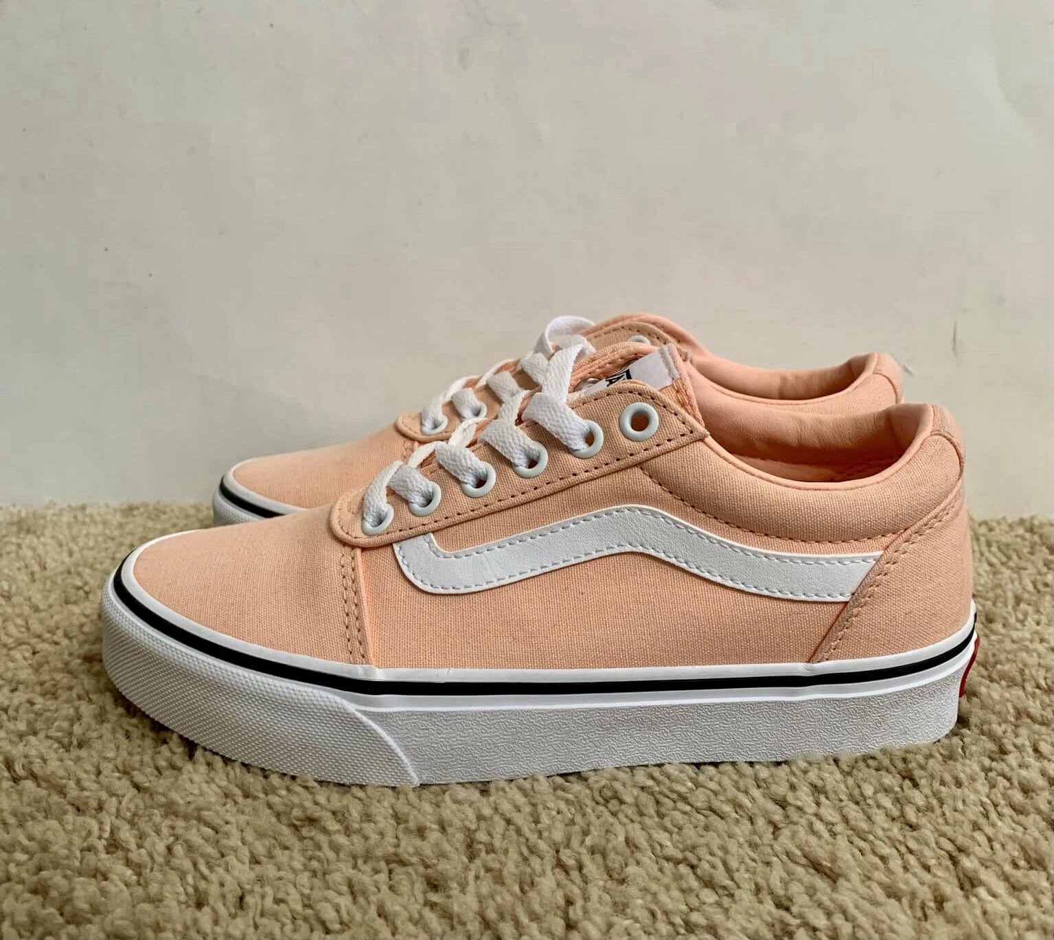 Sneakers Vans Ward in tela rosa carne ragazzo donna taglia 6 nuove