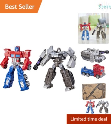 Heroes and Villains 2-Pack Action Figures Optimus Prime Megatron Kids Ages 6+
