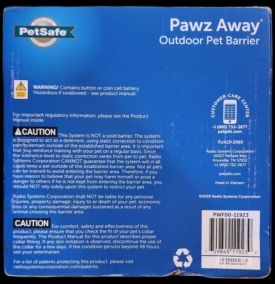 Open Box PetSafe Pawz Away Wireless Rock Outdoor Dog Fence Barrier