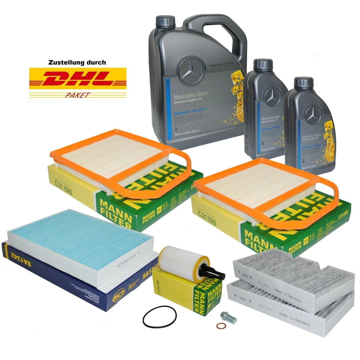 Filterpaket Mercedes W166 C292 GLE 320 400 450 500e AMG 43 mit 7L 