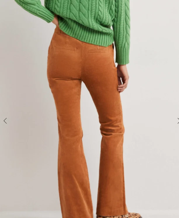 Boden Flare High Rise Corduroy Pants Orange UK 16L US 12L 12 Tall R0180 NWT - Image 2 of 4