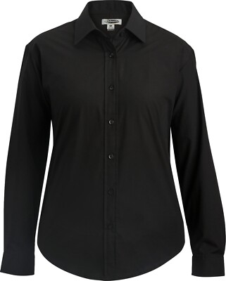 Edwards #5354 Woman's XL Black Long Sleeved Button Up Shirt