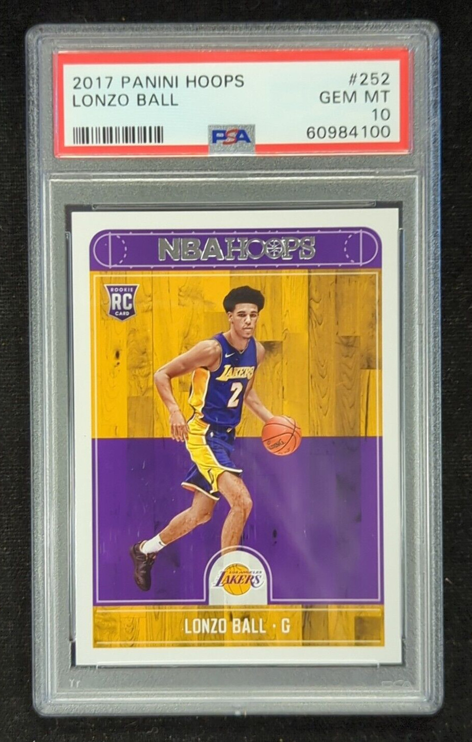 2017-18 Panini NBA Hoops Lonzo Ball RC #252 PSA 10 Gem Mint Lakers Bulls