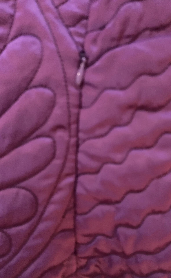 Chaqueta para mujer Ralph Lauren púrpura acolchada diseño floral cremallera frontal *talla mediana Foto 3 de 4