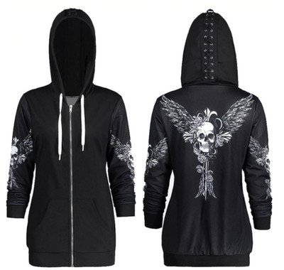 skull zip up jacket