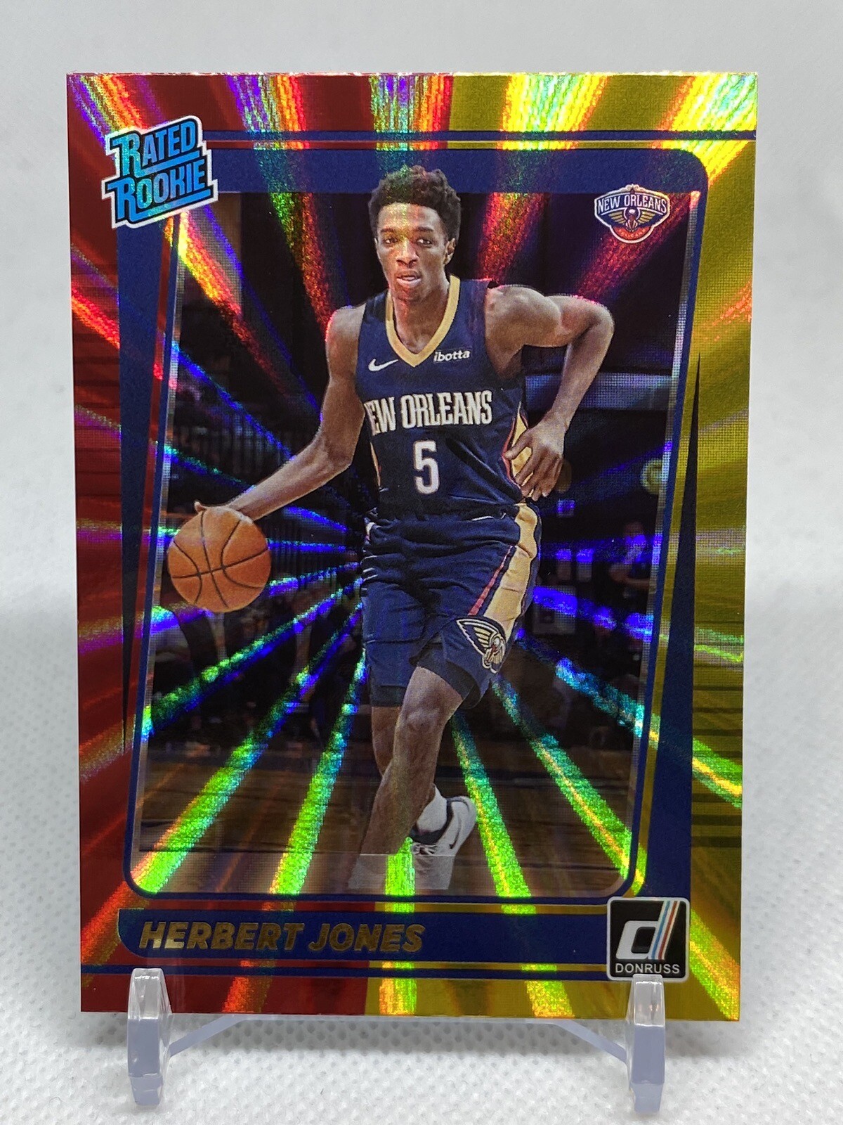 Herbert Jones 2021-22 Panini Donruss Rated Rookie RC Red Gold Laser SP #207