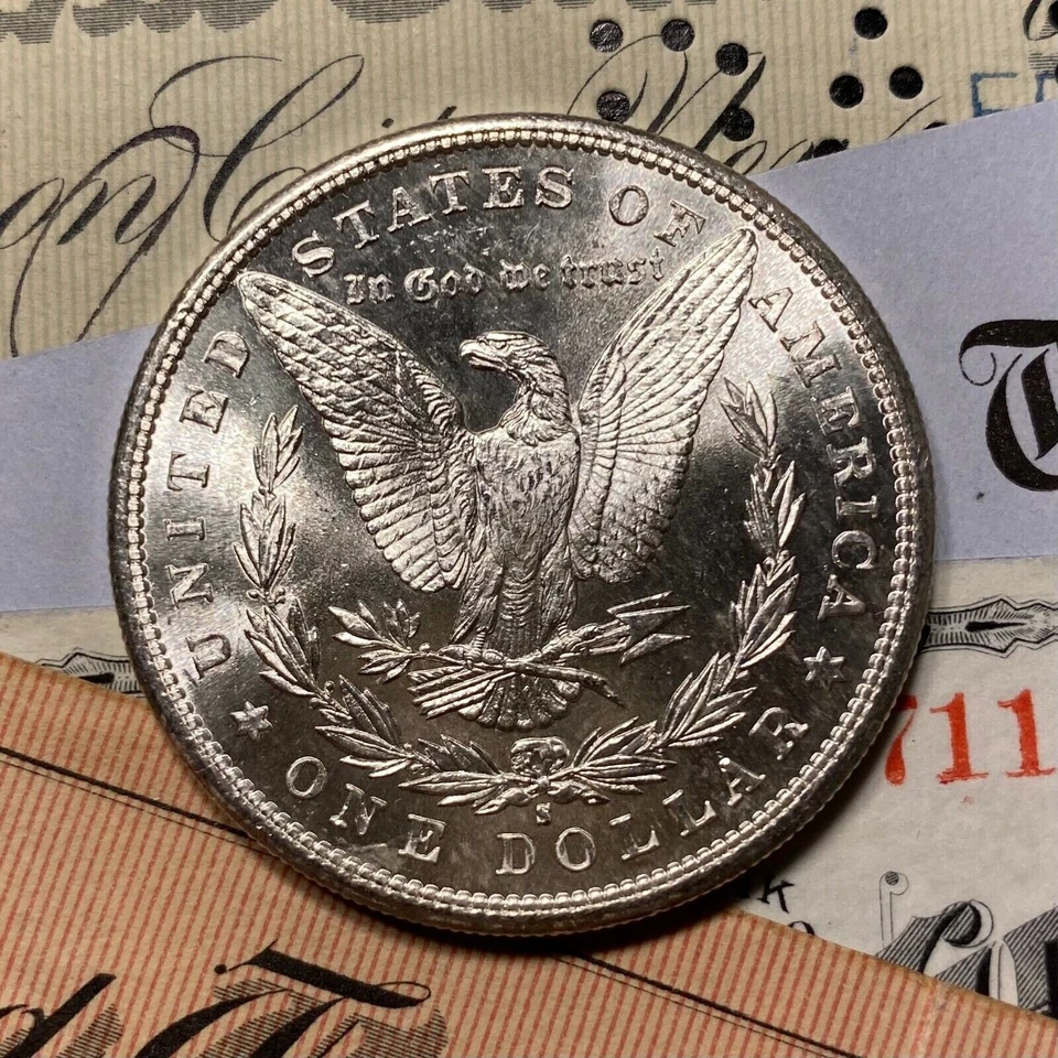 ✯ GEM BU S Morgan Silver Dollar From OBW Roll Estate Hoard ✯ S Mint Unc ✯ - Image 4 of 4