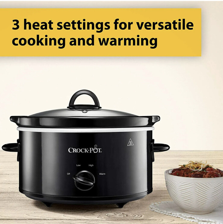 CrockPot CSC078 Slow Cooker 3.7L Removable EasyClean Ceramic Bowl Black New 1048894037053 eBay
