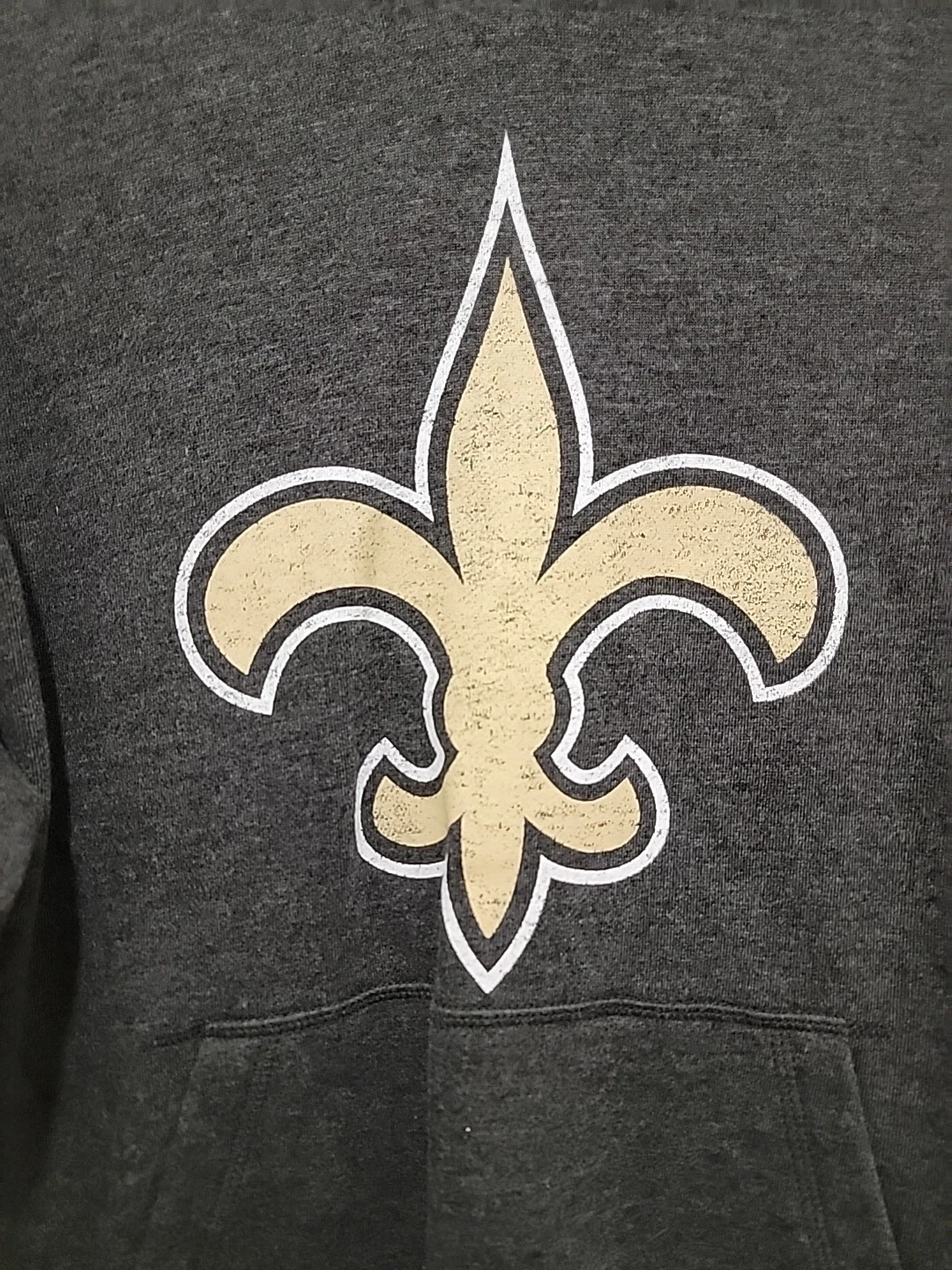 VETEMENTS Felpa con cappuccio New Orleans Saints GRANDE nuova con etichette di 47brand Team Apparel $85 BELLA con tasche