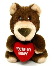 Vintage Russ Berrie Plush Teddy Bear Heart You're My Honey 7in valentine love