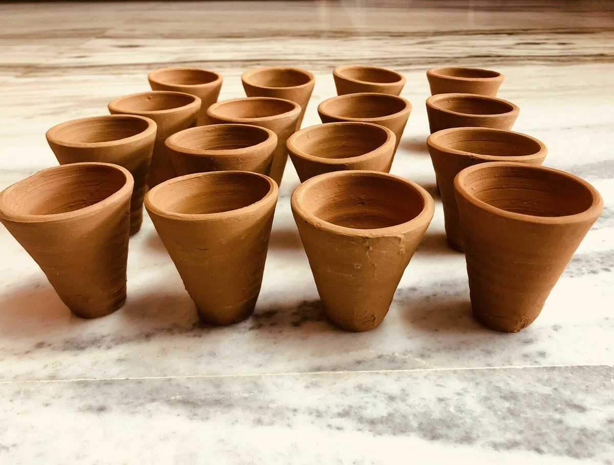 Indian Handmade kota Clay Tea Cups Kulhad Kulhar Pack of 6 Cups Good For Health