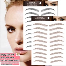 Set of 20 - Waterproof 6D Eyebrows Tattoo Stickers Hair-like Makeup Long Last