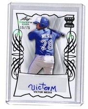2021 Leaf Trinity Victor Mesia 15/75 Auto Autograph Rookie Card Blue Jays
