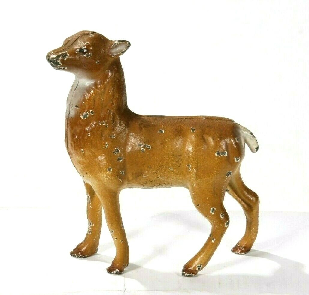 Vintage Small Cast Iron Deer Doe Figurine Bank 4"L x 5"H eBay