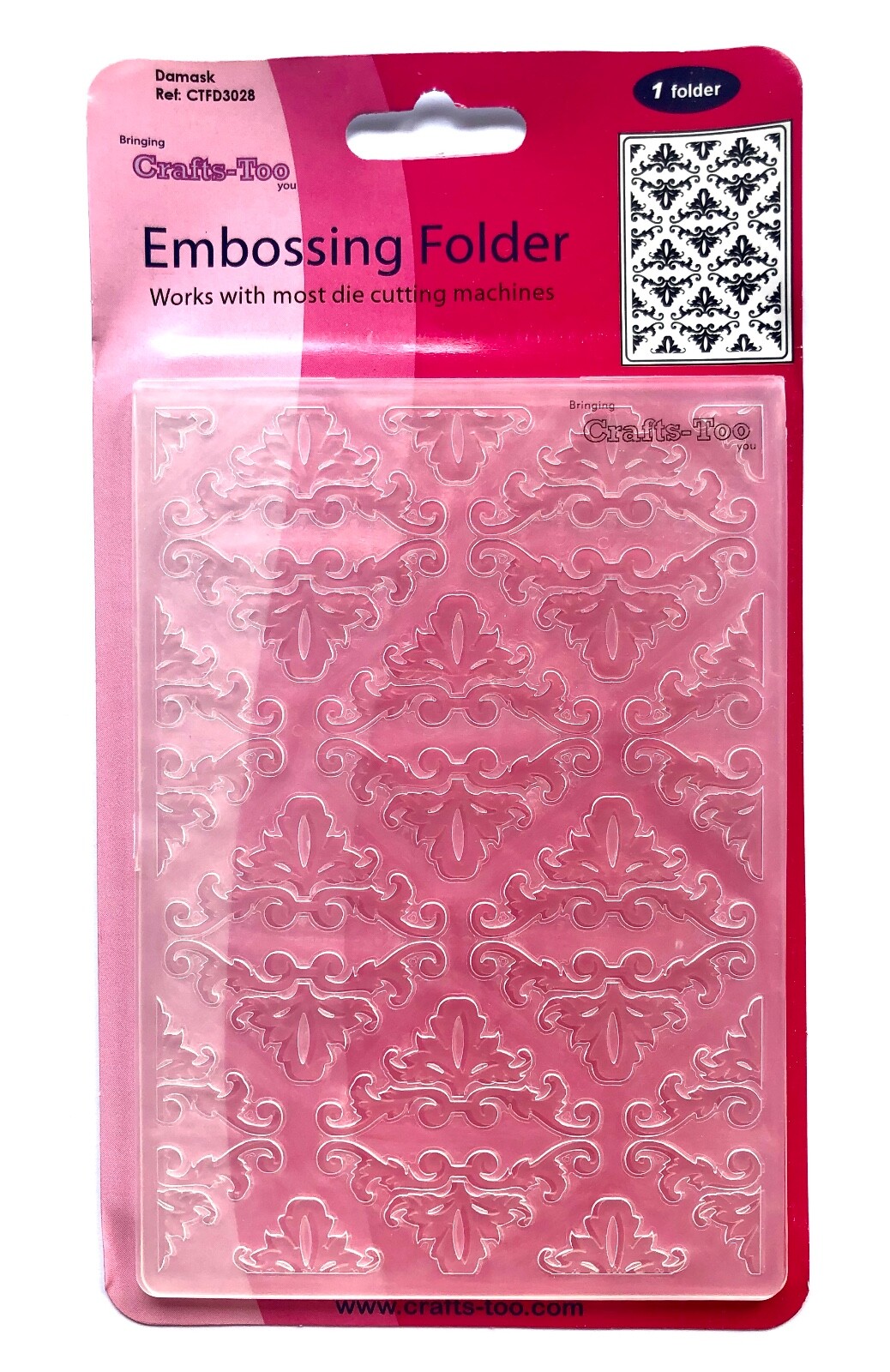 Crafts Too Ltd Damask Vintage Style A6 Embossing Folder Birthday Card Making