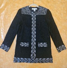 Vintage Silk Black/Silver Sequin Evening Jacket Niteline Della Roufogali S 