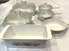 VINTAGE 11 PIECE SPICE OF LIFE SET CORNING WARE COVERED CASSEROLE  -FREE SHIP