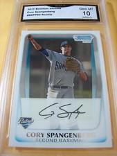 CORY SPANGENBERG PADRES 2011 BOWMAN CHROME ROOKIE RC # BDPP80 GRADED 10  L@@@K